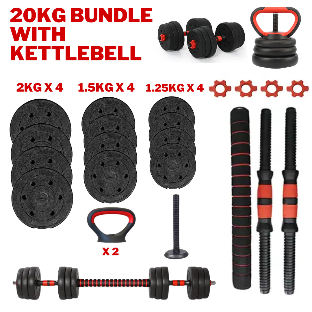 Adjustable Dumbbell & Barbell Set